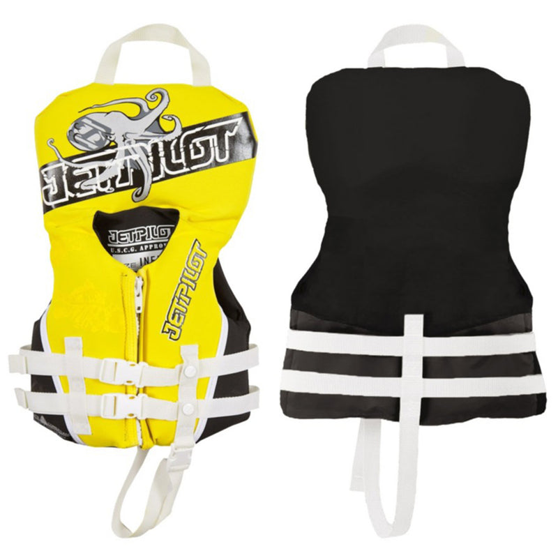 JetPilot Pistol Neoprene Child Vest, Infant Life Jacket US CGA Less Than 30lbs PFD Type II -Yellow