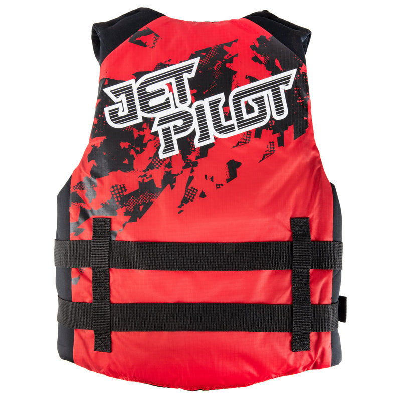 JetPilot Hybrid Wakeboard Vest, Life Jacket US CGA More Than 90lbs PFD Type III -Red, Small