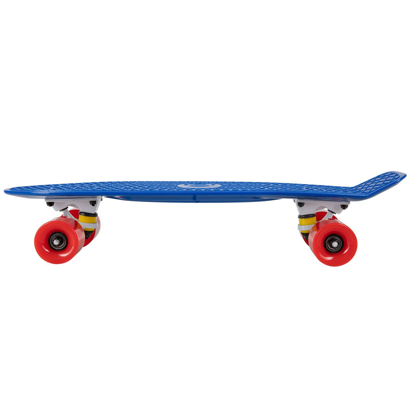 Rekon Complete 22" Mini Cruiser Plastic Skateboard (Blue/White/Red)