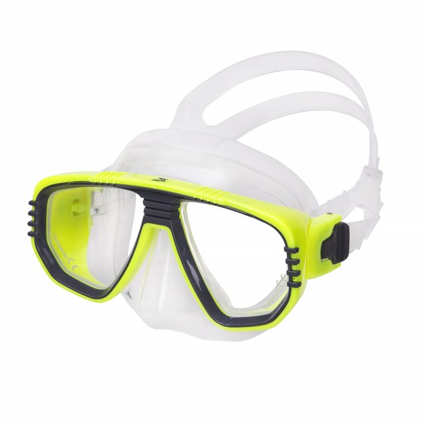 Corona Snorkel scuba diving tempered lens RX mask - Yellow – Shop709.com