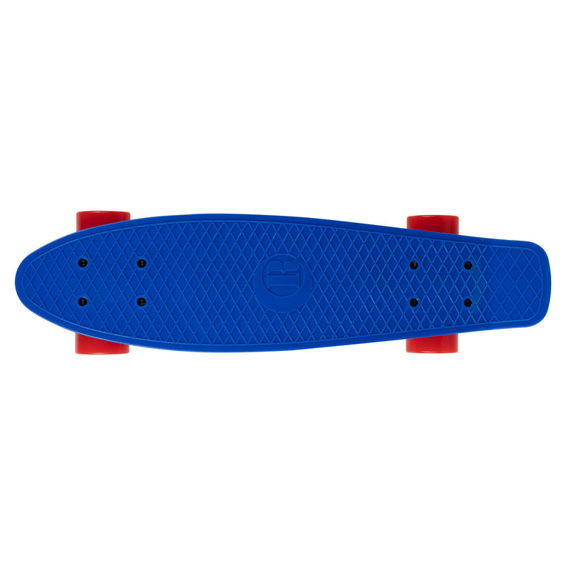 Rekon Complete 22" Mini Cruiser Plastic Skateboard (Blue/White/Red)