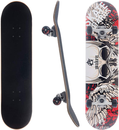 Awaken 8" Skull Wing Complete Skateboard