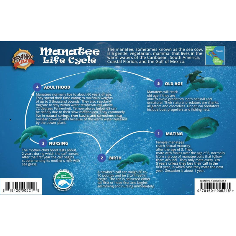 Franko Maps Manatee Life Cycle Guide 5.5 X 8.5 Inch