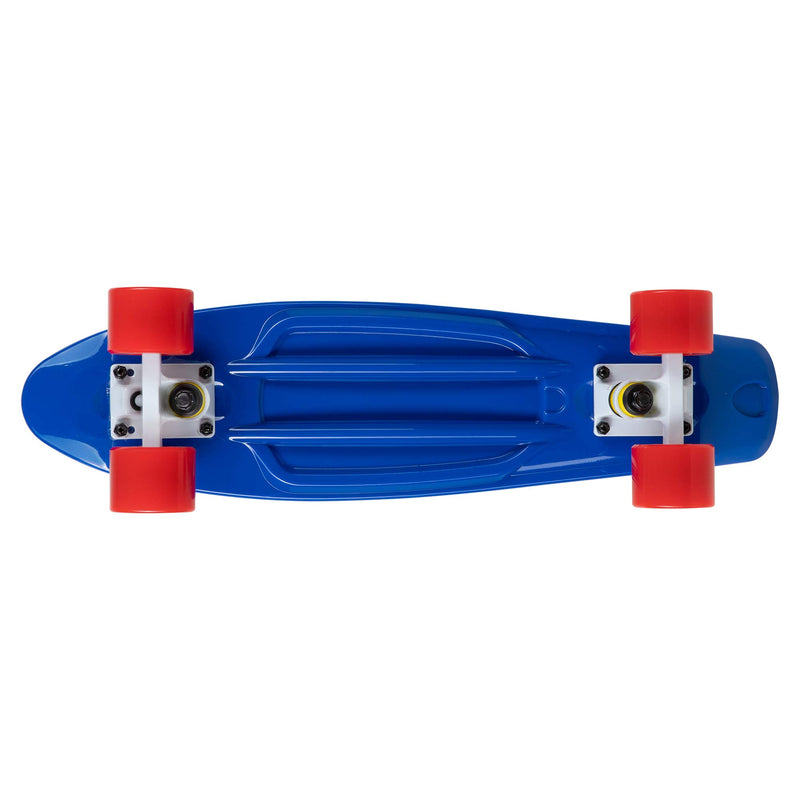 Rekon Complete 22" Mini Cruiser Plastic Skateboard (Blue/White/Red)