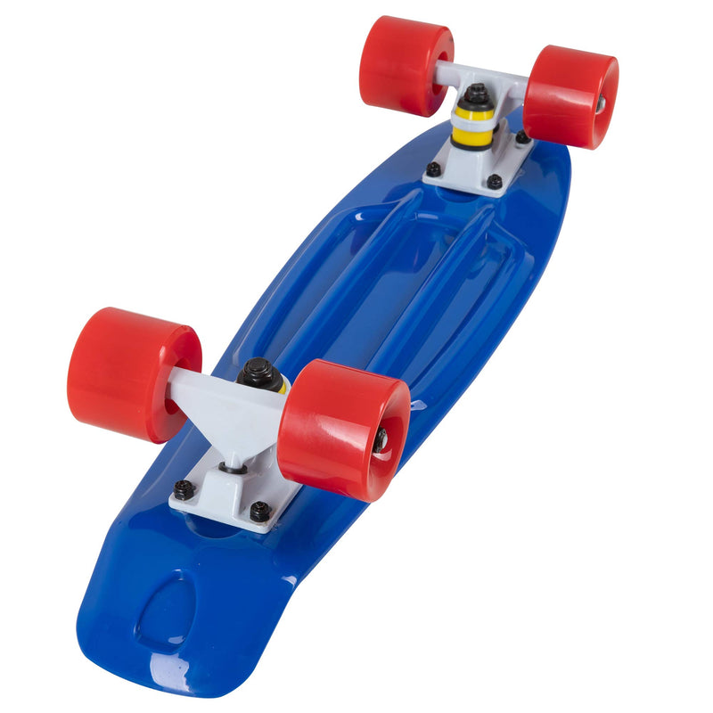 Rekon Complete 22" Mini Cruiser Plastic Skateboard (Blue/White/Red)