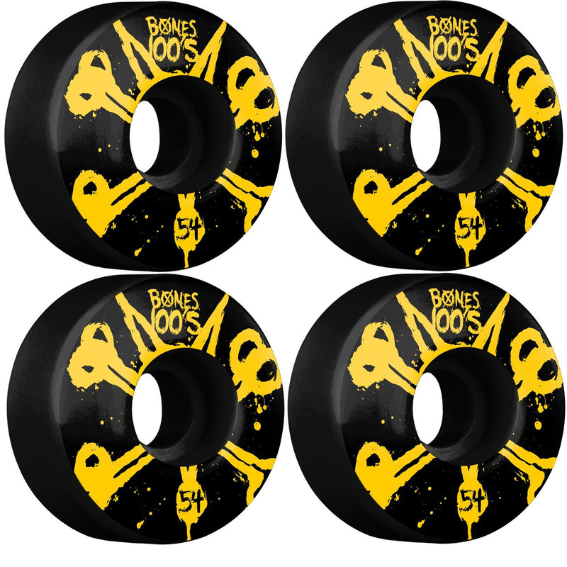 Bones 100's #10 54mm Black/Yellow Skateboard Wheels V4