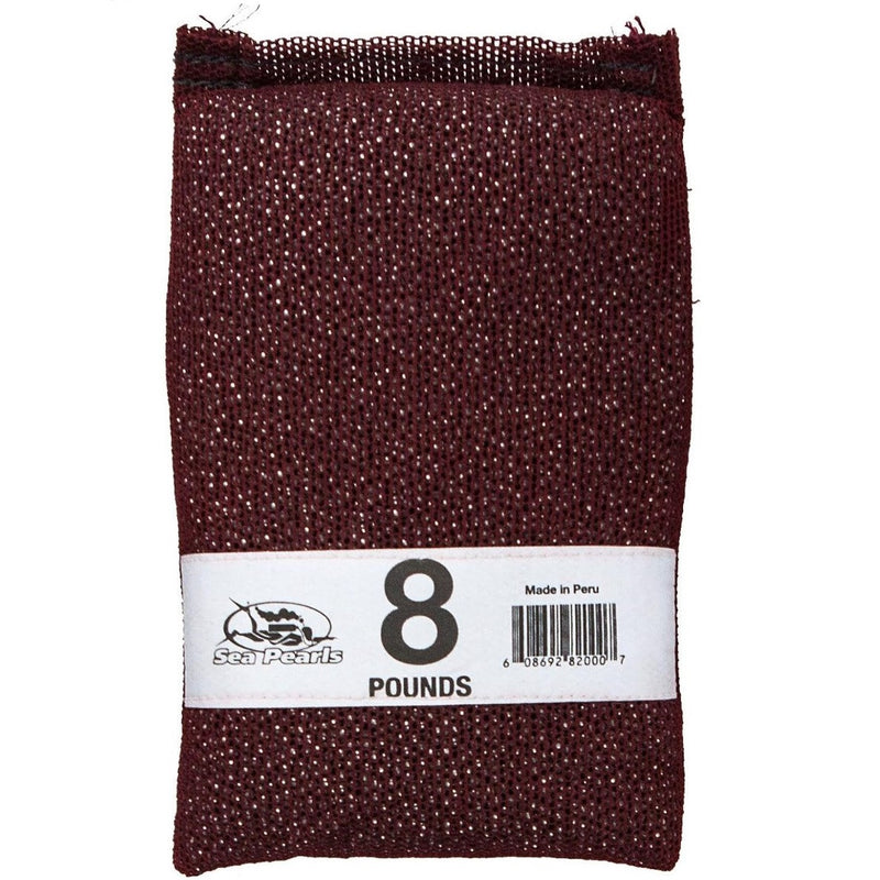 Sea Pearls Uncoated Lead Shot Heavy Duty Nylon Mesh Weight Bag, 8 lb - Burgundy