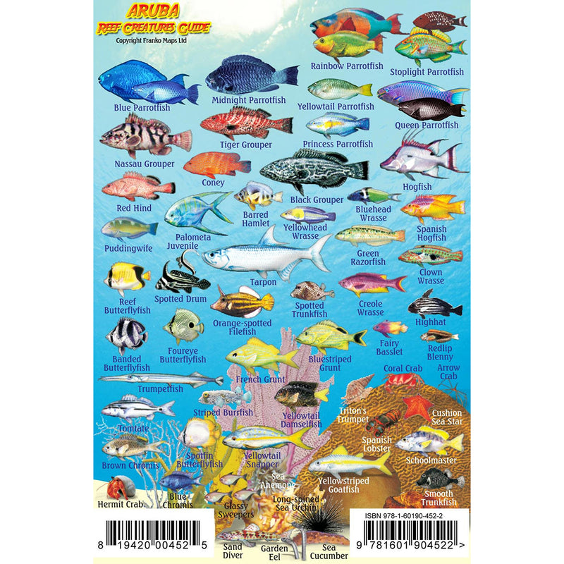 Franko Maps Aruba Reef Creature Guide 4 X 6 Inch