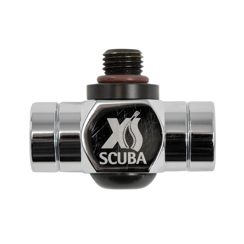 XS SCUBA LP Port Adapter 1 to 2 Ports Low Pressure 1st Stage Brass