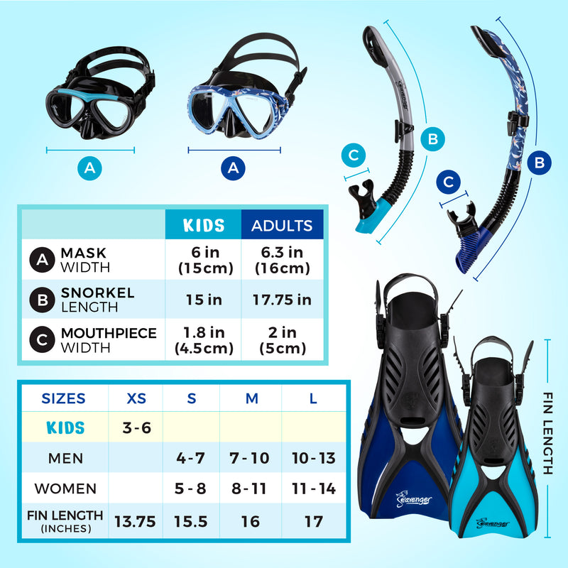 Seavenger Hanalei Anti-Fog Snorkeling Set