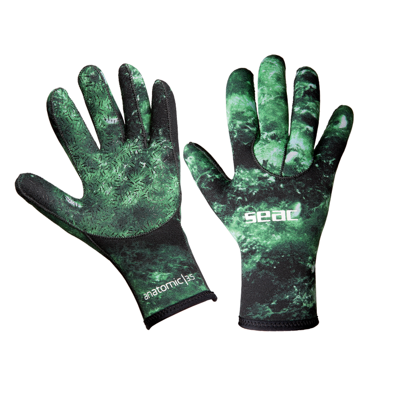 SEAC Anatomic Camo 3.5mm Gloves with Supratex Palms for Spearfishing