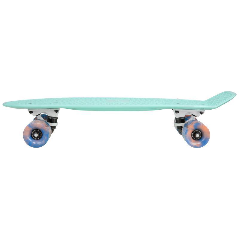 Cal 7 Arcadia 22.5” Mini Cruiser with Swirl Wheels - Featuring turquoise plastic deck and premium hardware. 