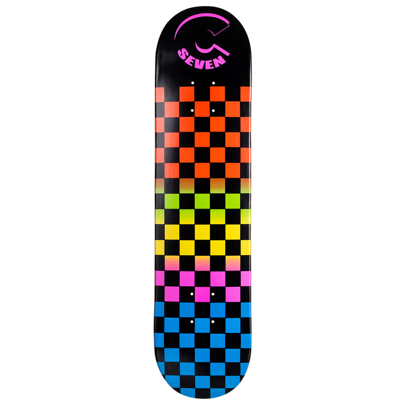 Cal 7 Complete Skateboard | 8 Rainbow Checkerboard