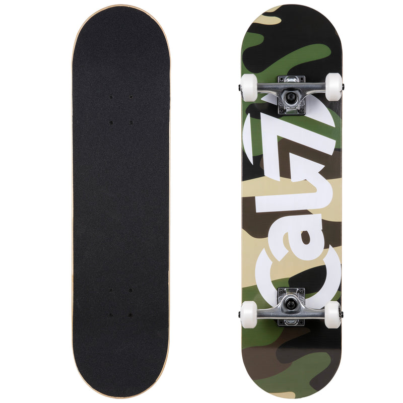  Cal 7 Brigadier Complete 7.5/7.75/8-Inch Skateboard with Camouflage Design and White Cal 7 Logo 