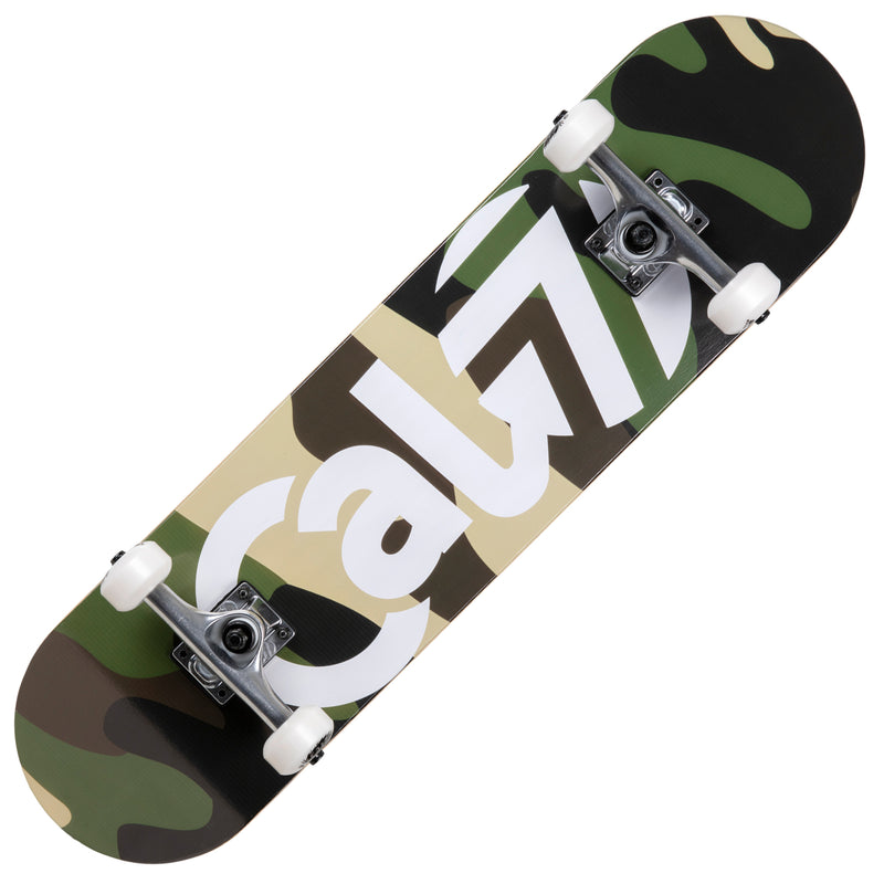  Cal 7 Brigadier Complete 7.5/7.75/8-Inch Skateboard with Camouflage Design and White Cal 7 Logo 