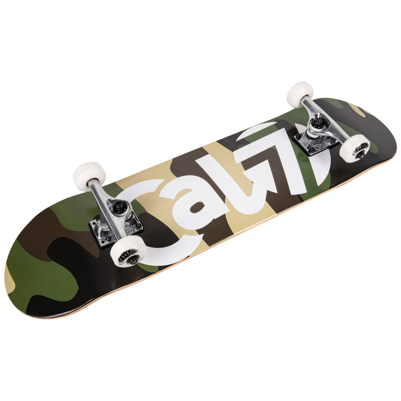  Cal 7 Brigadier Complete 7.5/7.75/8-Inch Skateboard with Camouflage Design and White Cal 7 Logo 