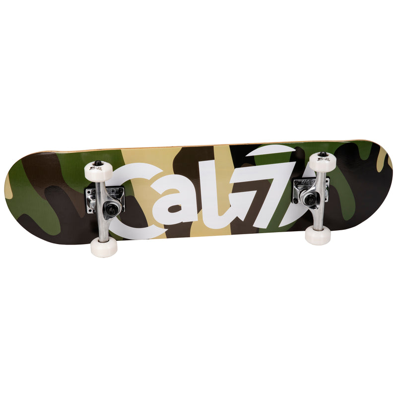  Cal 7 Brigadier Complete 7.5/7.75/8-Inch Skateboard with Camouflage Design and White Cal 7 Logo 