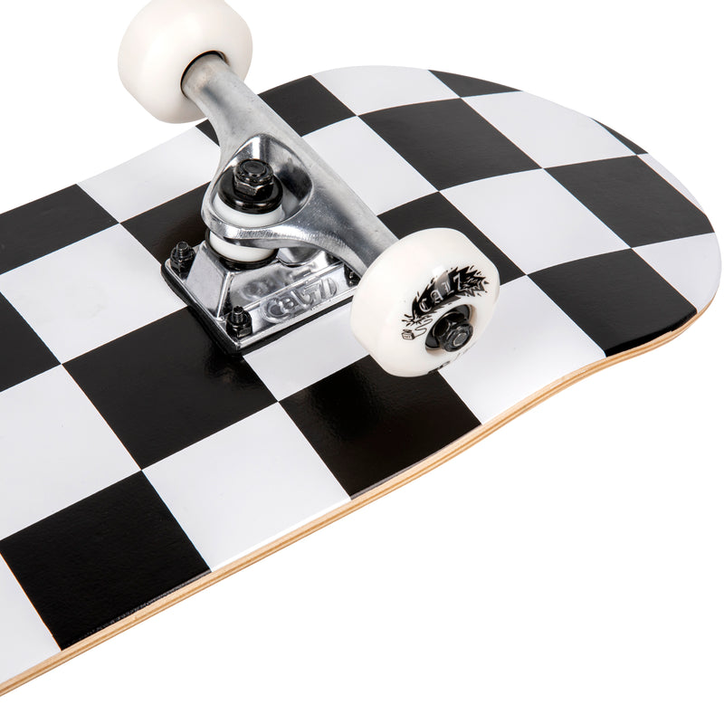 Cal 7 Checkmate Complete 7.5/7.75/8-Inch Skateboard a Black and White Checkered Design