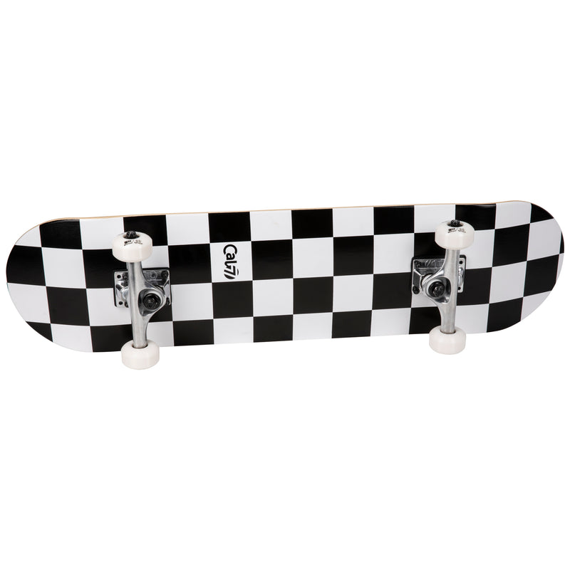 Cal 7 Checkmate Complete 7.5/7.75/8-Inch Skateboard a Black and White Checkered Design