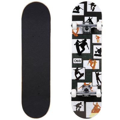 Cal 7 Panel Complete 7.5/7.75/8-Inch Skateboard with Skateboarding Silhouette Design