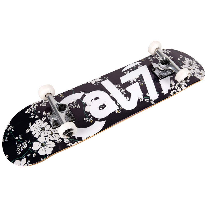 Cal 7 Petal Complete 7.5/7.75/8-Inch Skateboard with floral vine pattern and Cal 7 Logo Design 