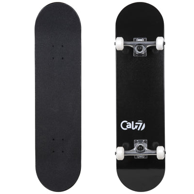  Cal 7 Yang Complete 7.5/7.75/8-Inch Skateboard with Solid Black Deck and Cal 7 Logo