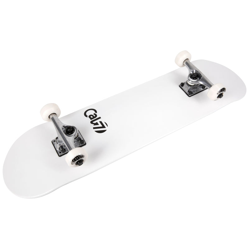 Cal 7 Yin Complete 7.5/7.75/8-Inch Skateboard with Solid White Deck and Cal 7 Logo
