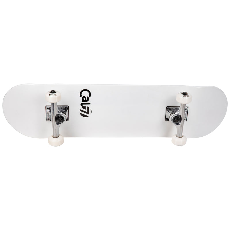 Cal 7 Yin Complete 7.5/7.75/8-Inch Skateboard with Solid White Deck and Cal 7 Logo