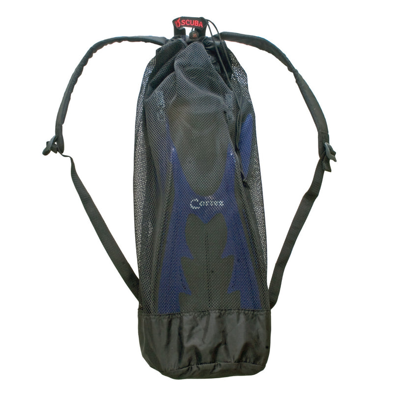 XS SCUBA Mesh Fin Nylon Backpack with Adjustable Padded Shoulder Straps
