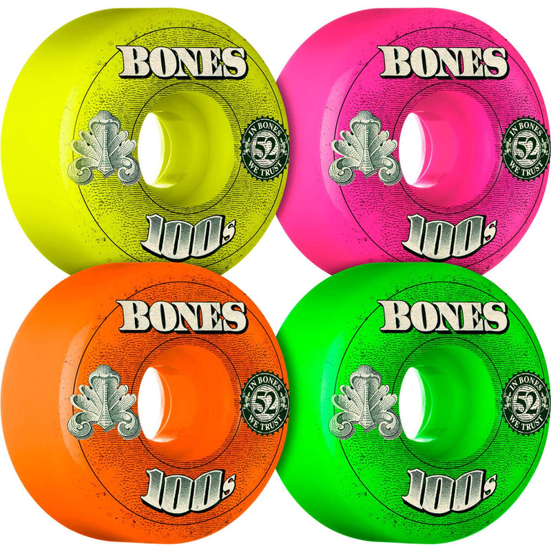 Bones 100s Skateboard Wheels | 52mm 100A