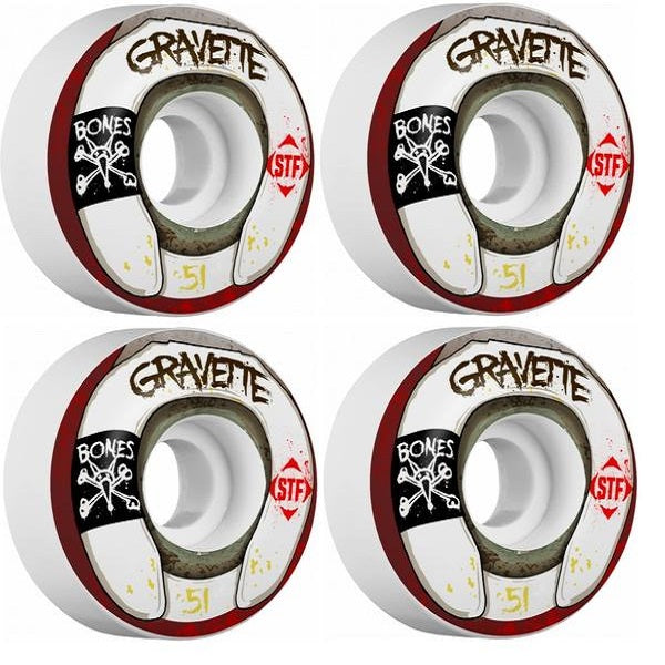 Bones STF 51mm Gravette Wasted Life Skateboard Wheels