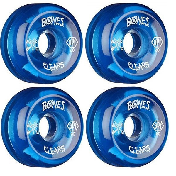 Bones SPF 60mm Clear Blue Skateboard Wheels 4PK