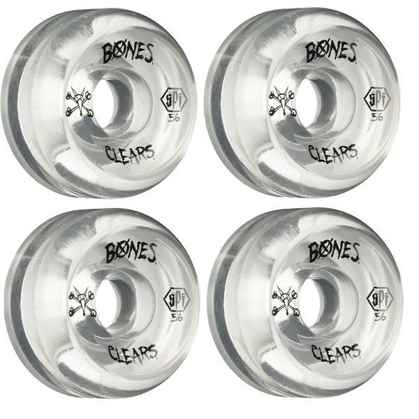 Bones 56mm SPF Clear Natural Skateboard Wheels 4PK