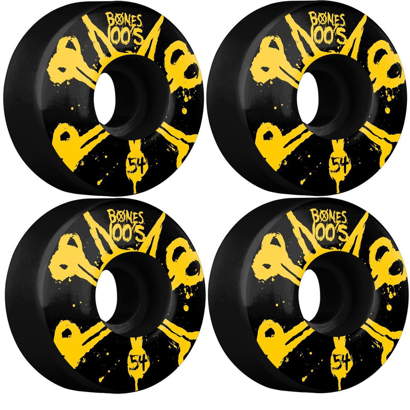 Bones 54mm Skateboard Wheels 100'S OG FORMULA V4 Black/Yellow