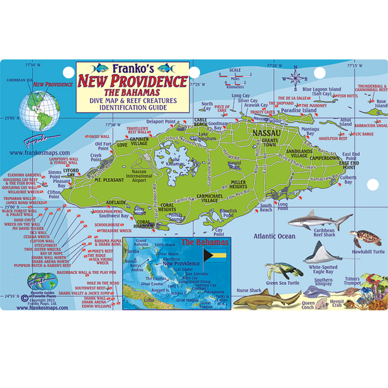 Franko Maps New Providence Island Dive Creature Guide 5.5 X 8.5 Inch