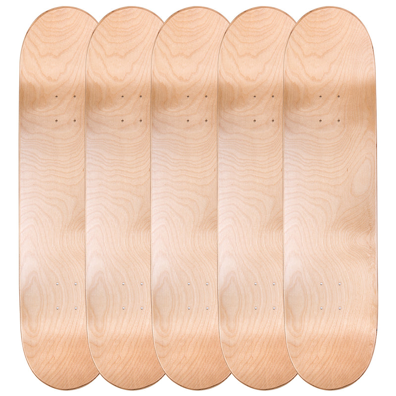 Pack of 5 Blank Skateboard Decks | 7.75, 8.0, 8.25, 8.5