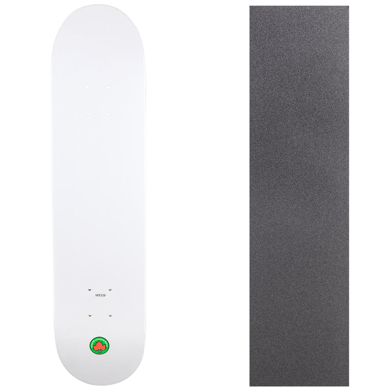 Blank Speed Canadian Maple Deck with Griptape - White