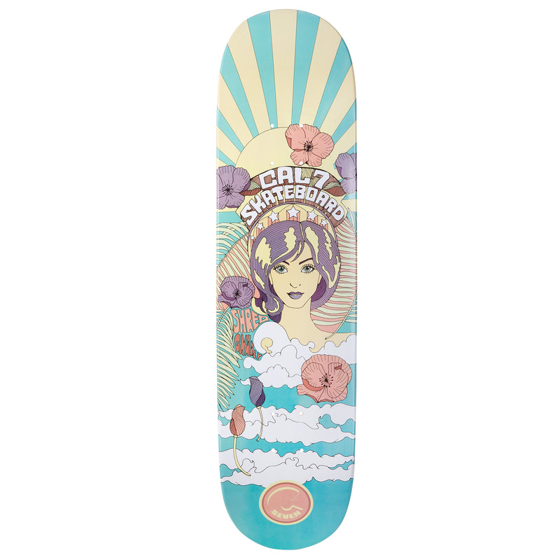Cal 7 Psychedelic Skateboard Deck Maple 7 Ply 7.75 Inch Popsicle Trick