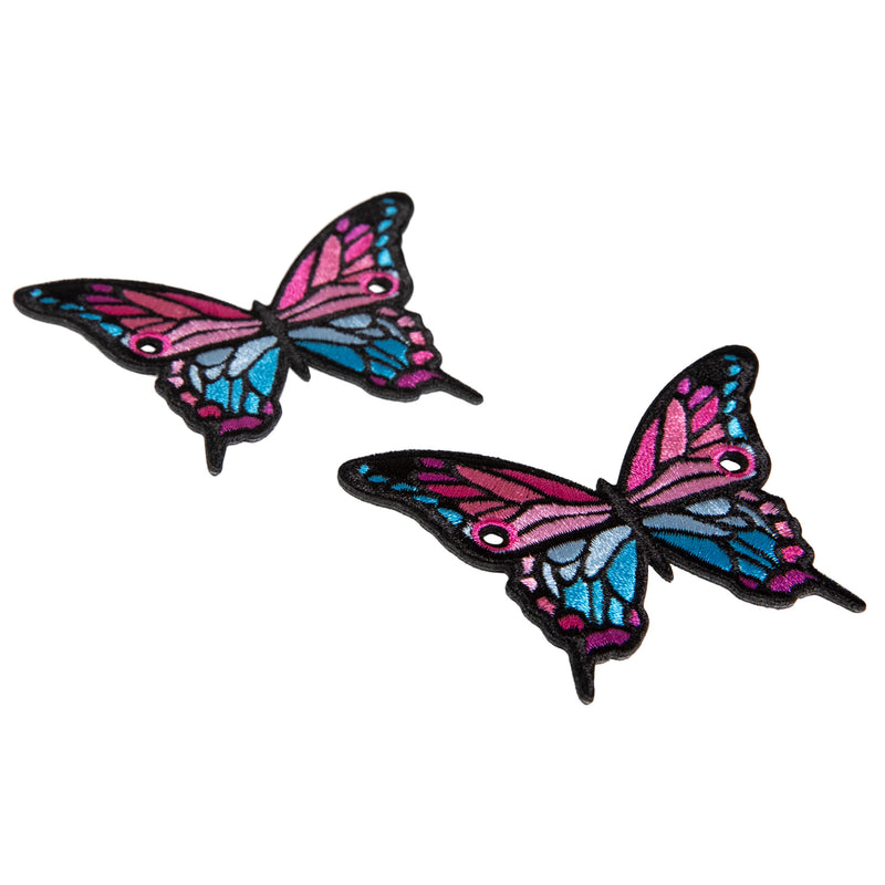 C7skates Pink Butterfly Roller Skate Shoelace Charm Set of 2 
