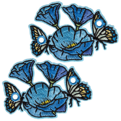 C7skates Blue Poppy Field Roller Skate Lace Charm Set of 2 