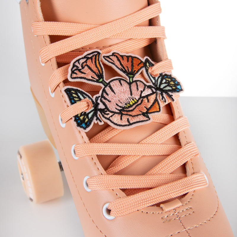 C7skates Peach Poppy Field Roller Skate Lace Charm Set of 2