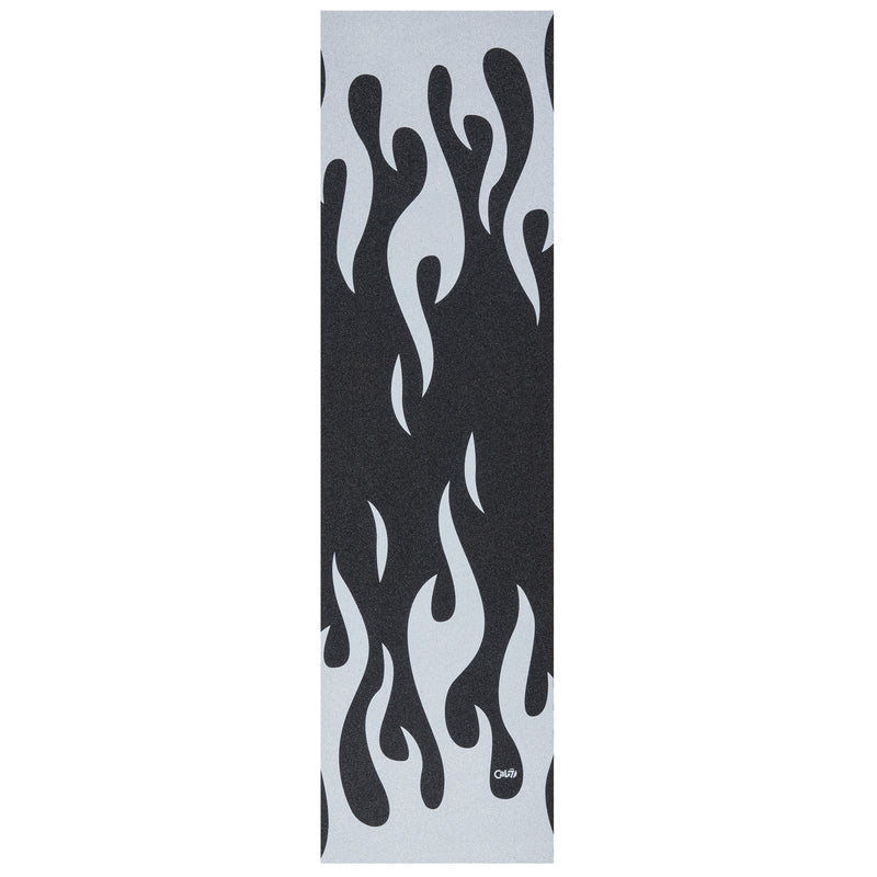 Cal 7 skateboard griptape with flames design