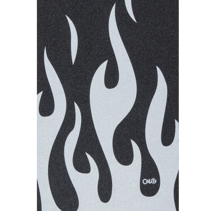 Cal 7 skateboard griptape with flames design