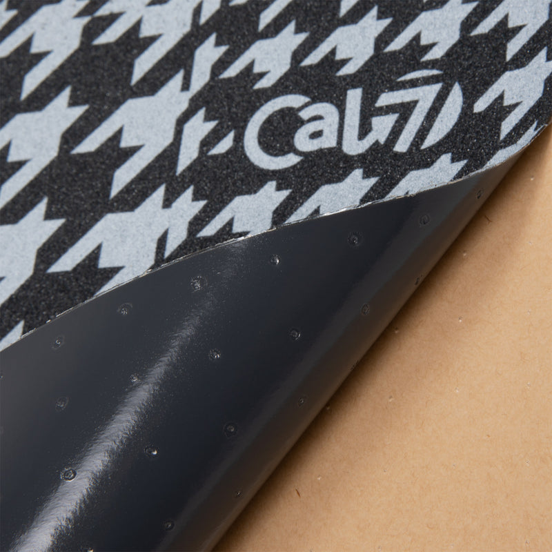 Cal 7 skateboard griptape with tweed design