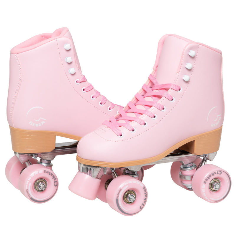 C7skates C7 Cherry Blossom soft pink quad roller skates for women girls men with outdoor 58mm wheels 