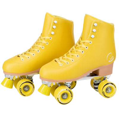 retro yellow roller skates