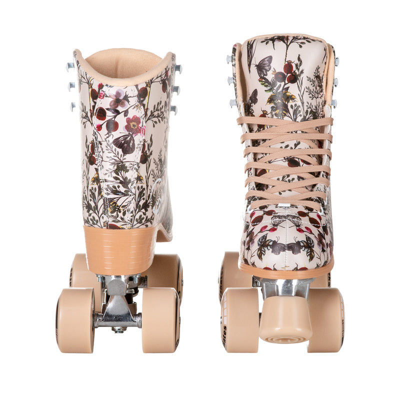 c7 c7skates Secret Garden quad retro butterflies floral print nude cream roller skates 