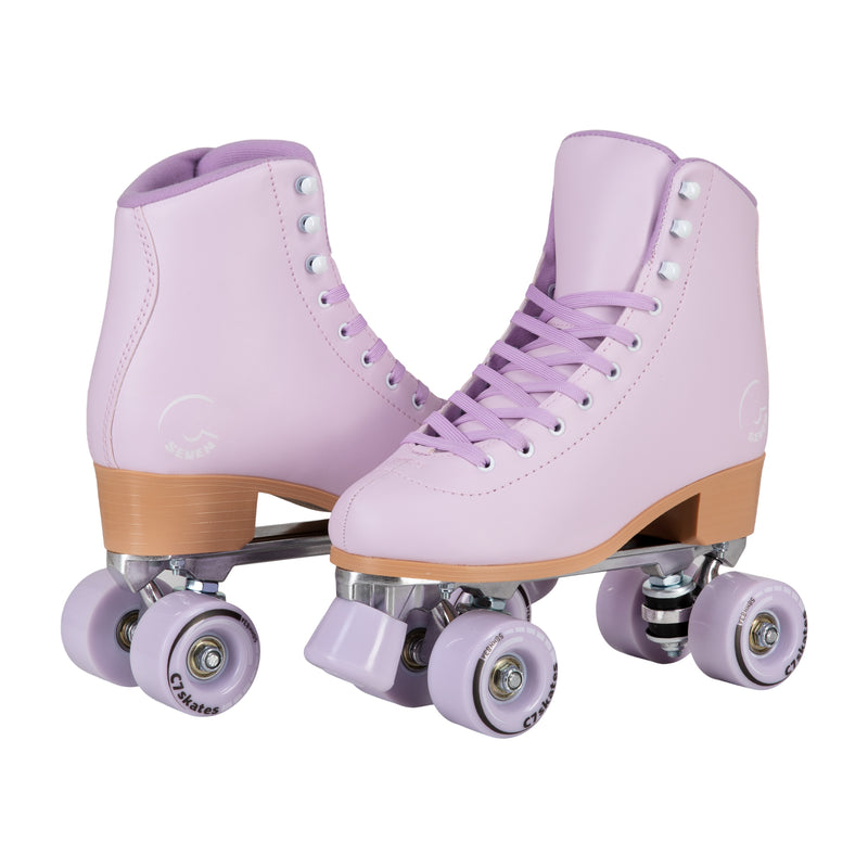 C7skates C7 Sugarplum pastel purple lilac lavender boot quad roller skates for women girls men with outdoor 58mm wheels 