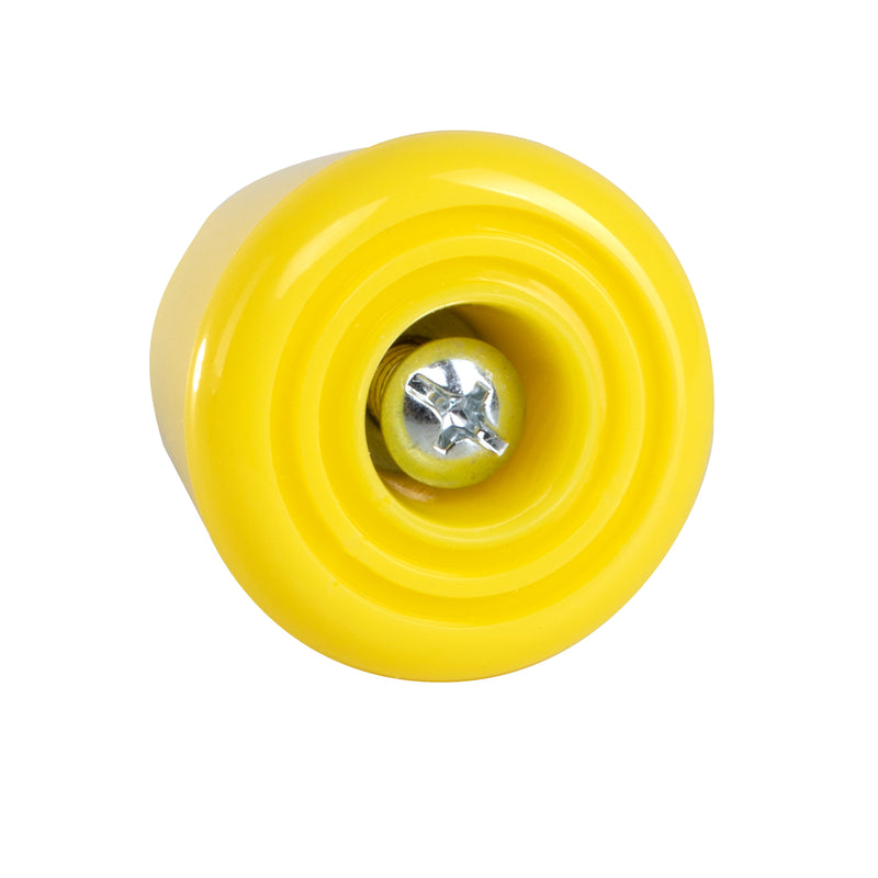 Lemon yellow C7 roller skate stoppers made from durable polyurethane PU82A dimensions are 47 by 35 mm 