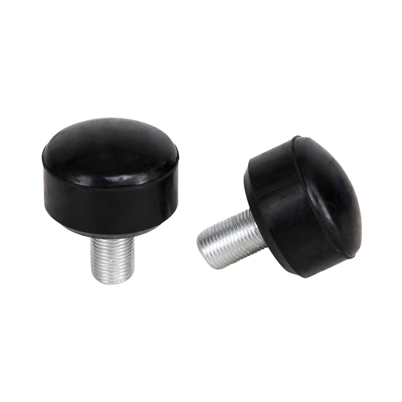 Black Adjustable Roller Skate Stoppers as seen on C7skates Femme Fatale Quad Skates: 47x35 mm size and made from rubber. 